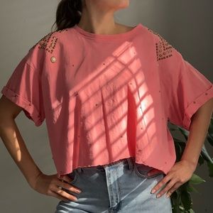SOLD ❌80s Embellished Cropped Tee